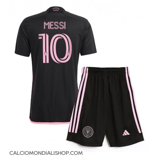 Maglie da calcio Inter Miami Lionel Messi #10 Seconda Maglia Bambino 2024-25 Manica Corta (+ Pantaloni corti)